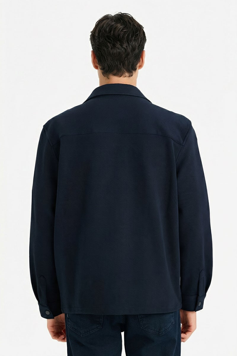 ديفاكتو جاكيت قميص تويل قصة عادية بجيب - Image 5